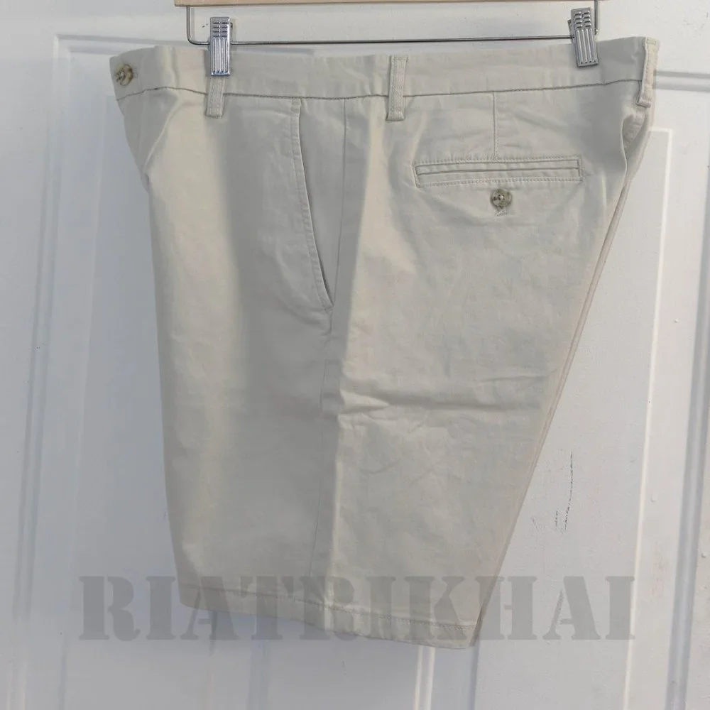 Tan NWT Mens Flat-Front Chino Shorts Chaps - Picture 7 of 9